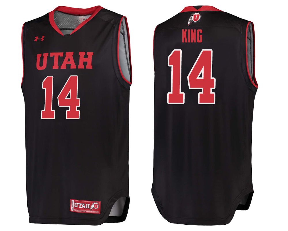 utah utes brooks king black college basketball jersey
