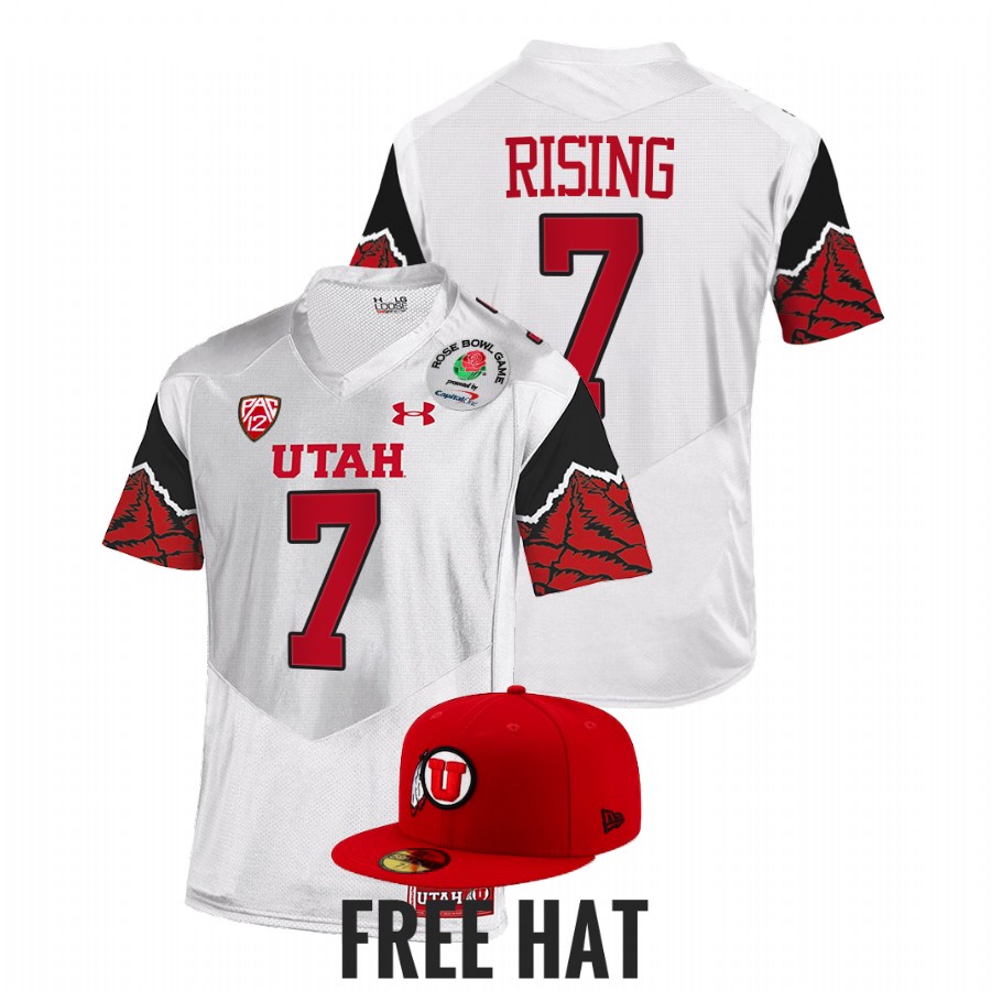 utah utes cameron rising white 2022 rose bowl college football playoff jersey