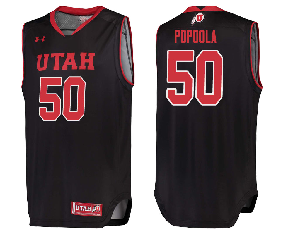 utah utes christian popoola black college basketball jersey