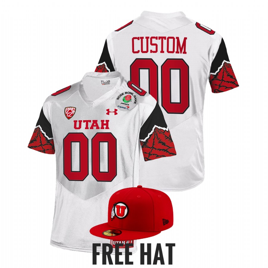 utah utes custom white 2022 rose bowl college football playoff jersey