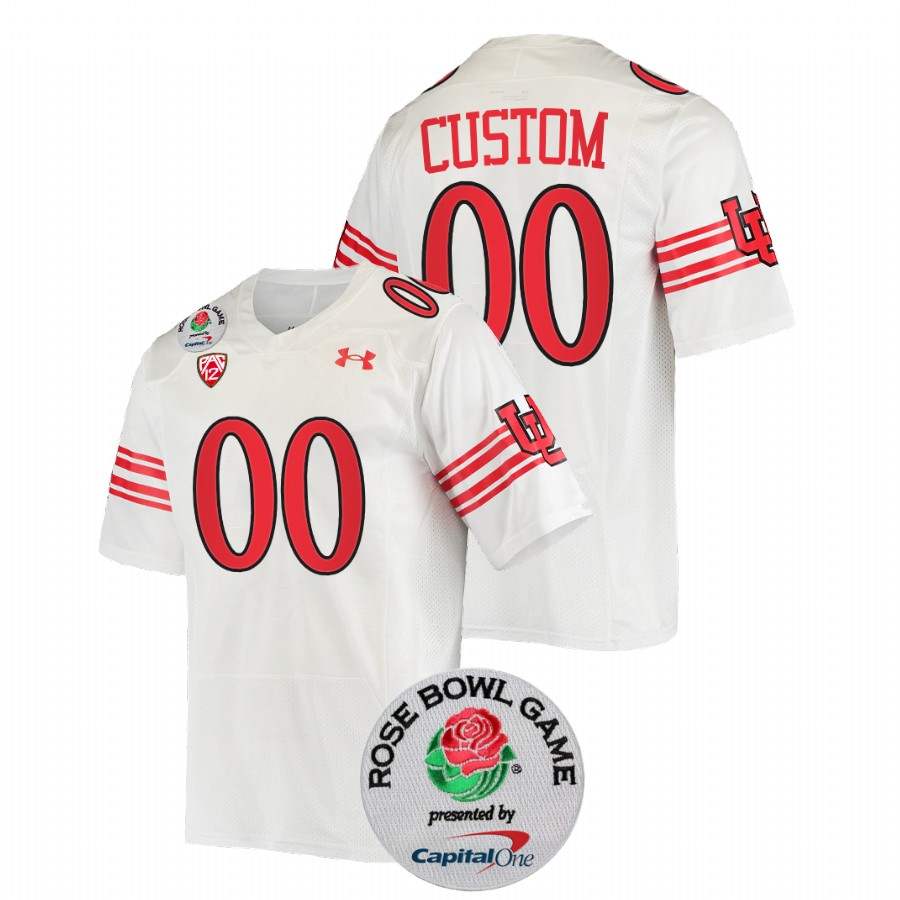 utah utes custom white 2022 rose bowl throwback jersey