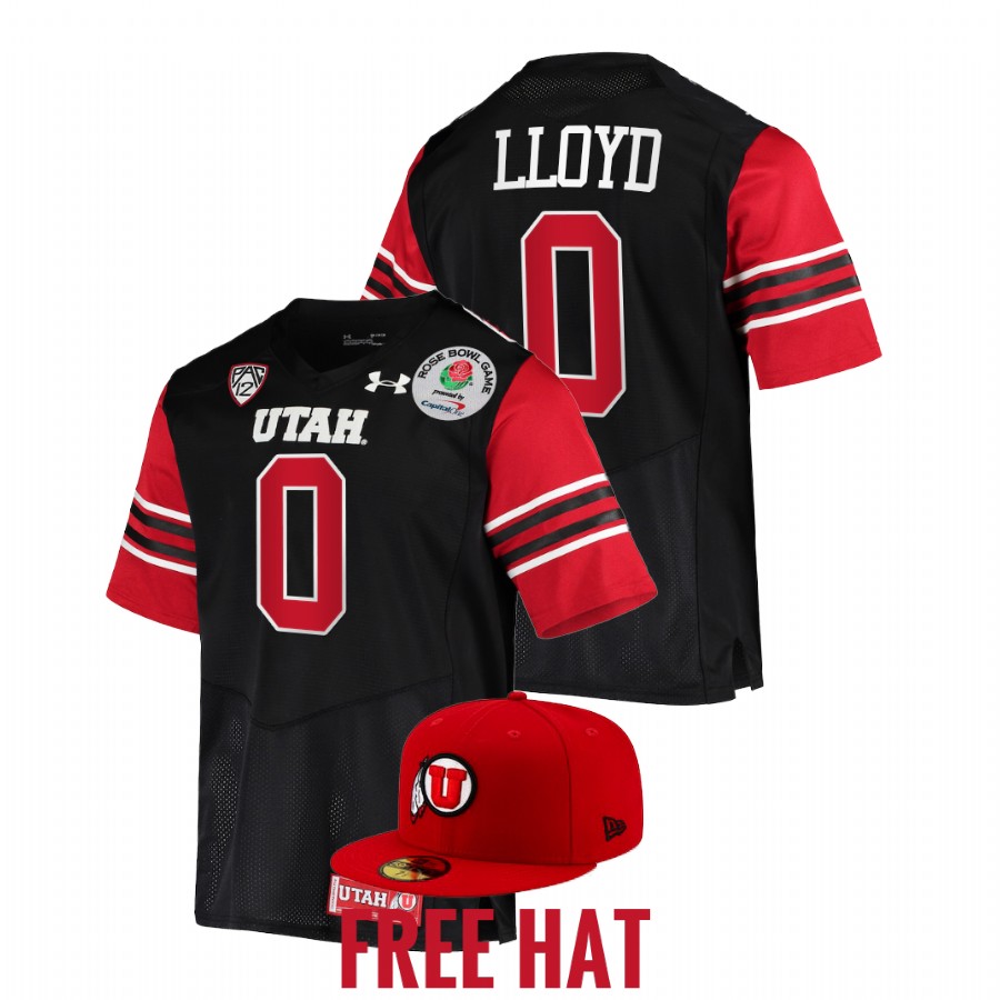 utah utes devin lloyd black 2022 rose bowl college football playoff jersey