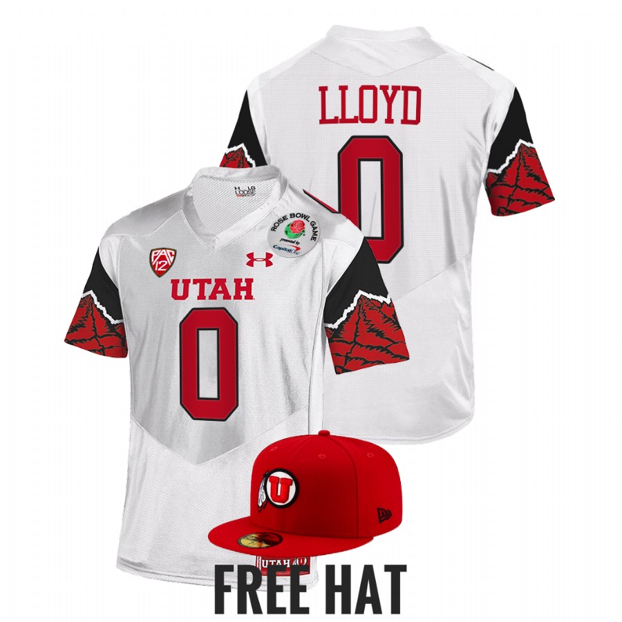 utah utes devin lloyd white 2022 rose bowl college football playoff jersey