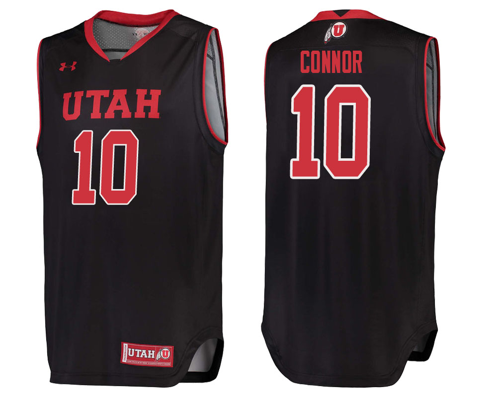 utah utes jake connor black college basketball jersey