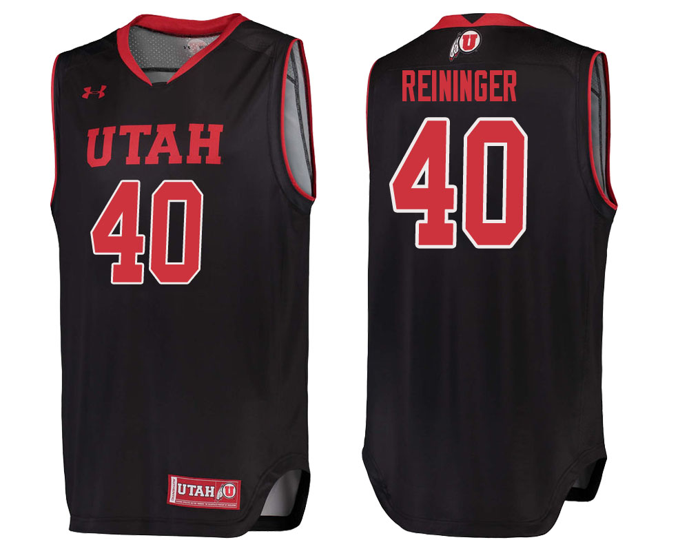 utah utes marc reininger black college basketball jersey