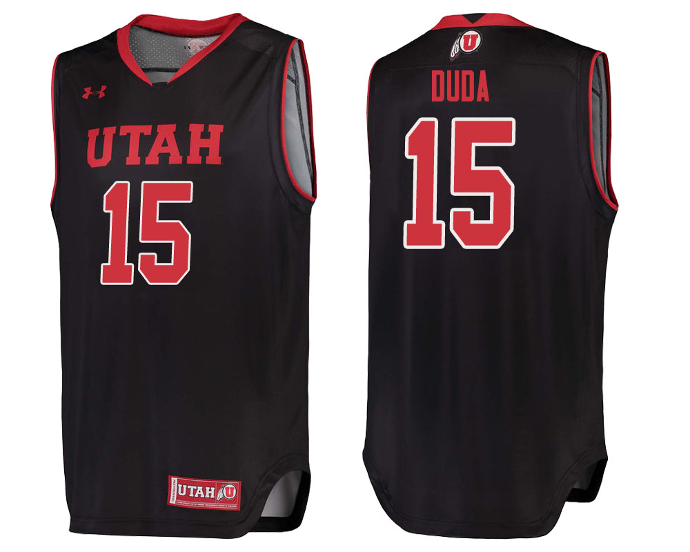 utah utes nate duda black college basketball jersey