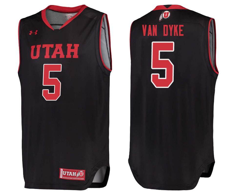 utah utes parker van dyke black college basketball jersey