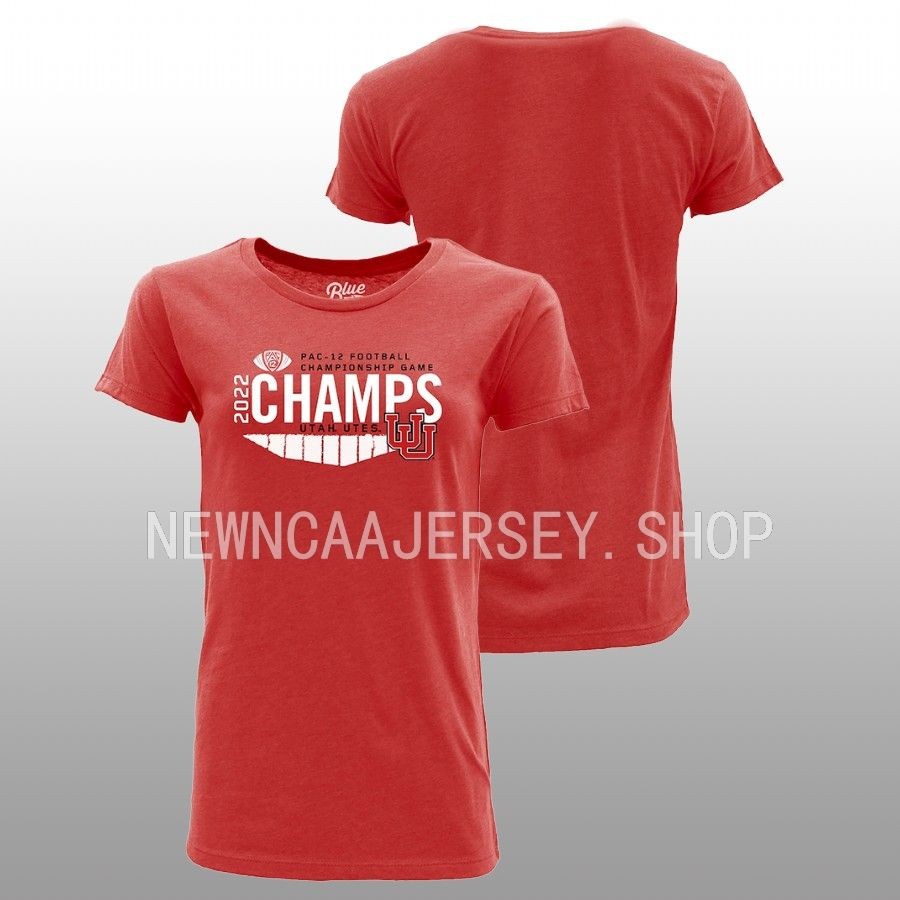 utah utes red 2022 pac 12 football champions locker room t shirt 0a
