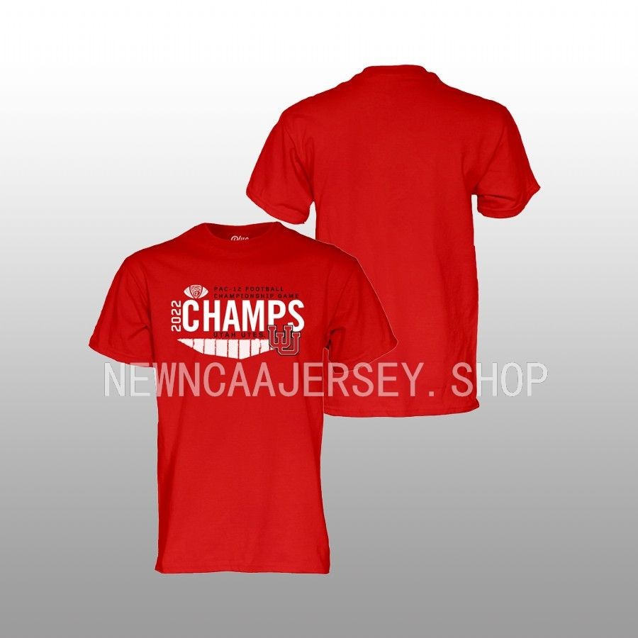 utah utes red 2022 pac 12 football champions locker room t shirt