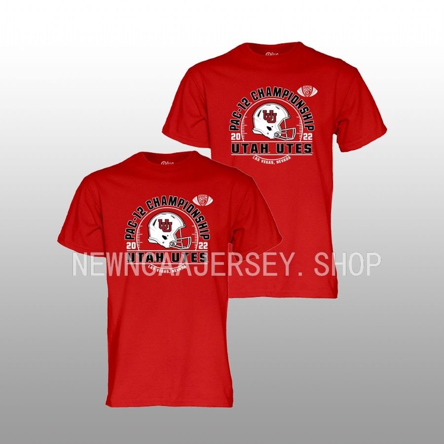 utah utes red 2022 pac 12 football championship game helmet t shirt