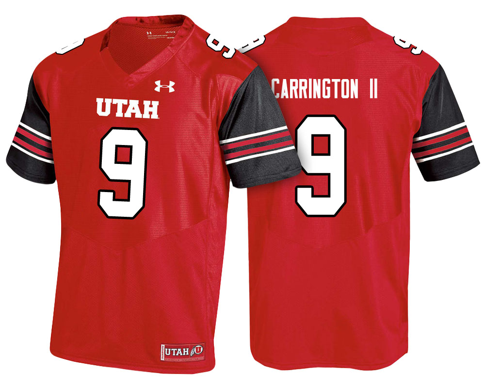 utah utes red darren carrington ii college football jersey
