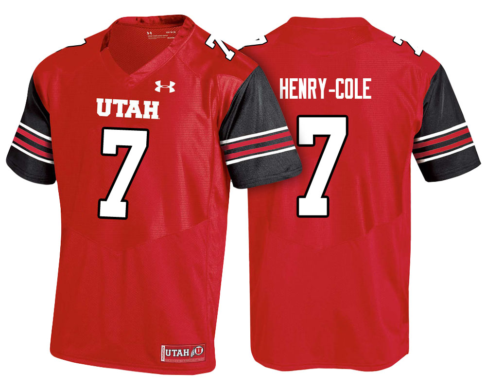 utah utes red devonta'e henry cole college football jersey