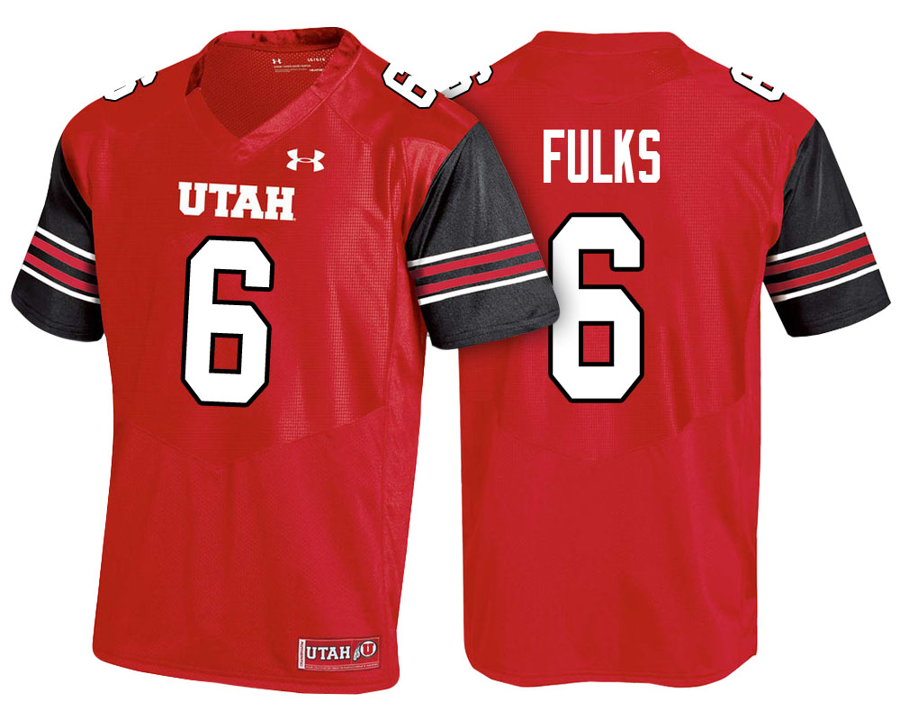 utah utes red kyle fulks college football jersey