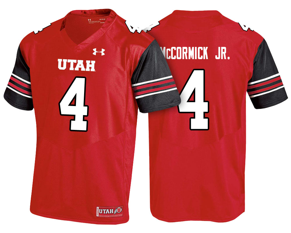 utah utes red troy mccormick jr 1. college football jersey