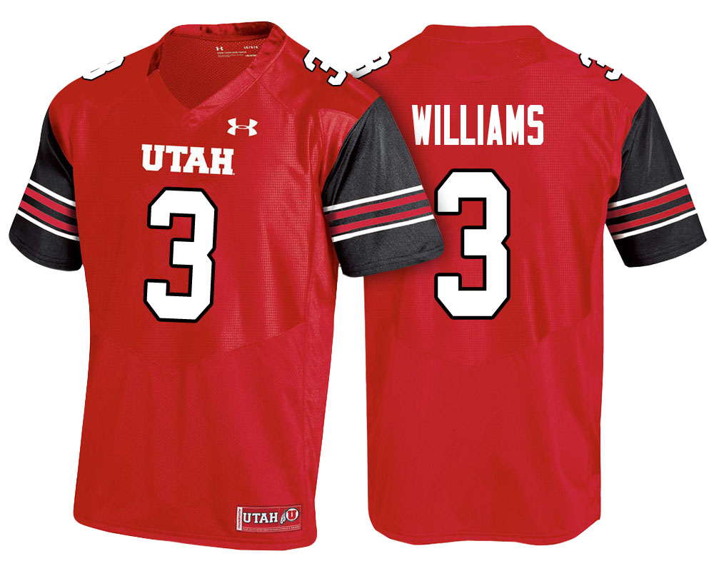 utah utes red troy williams college football jersey