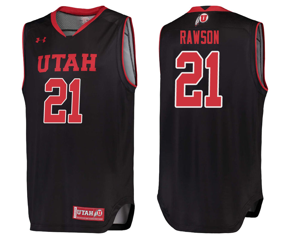 utah utes tyler rawson black college basketball jersey