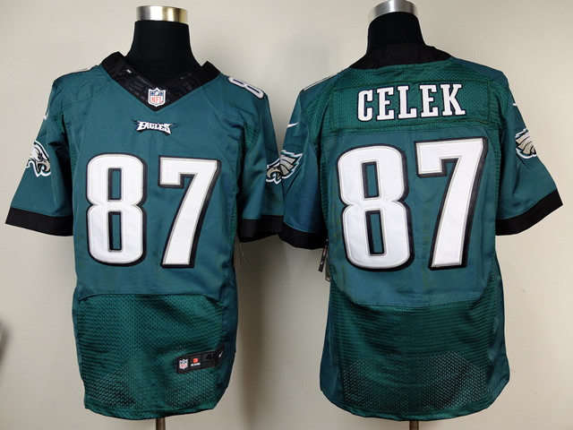 vMen's Philadelphia Eagles #87 Brent Celek 2014 Green Nike Elite Jersey