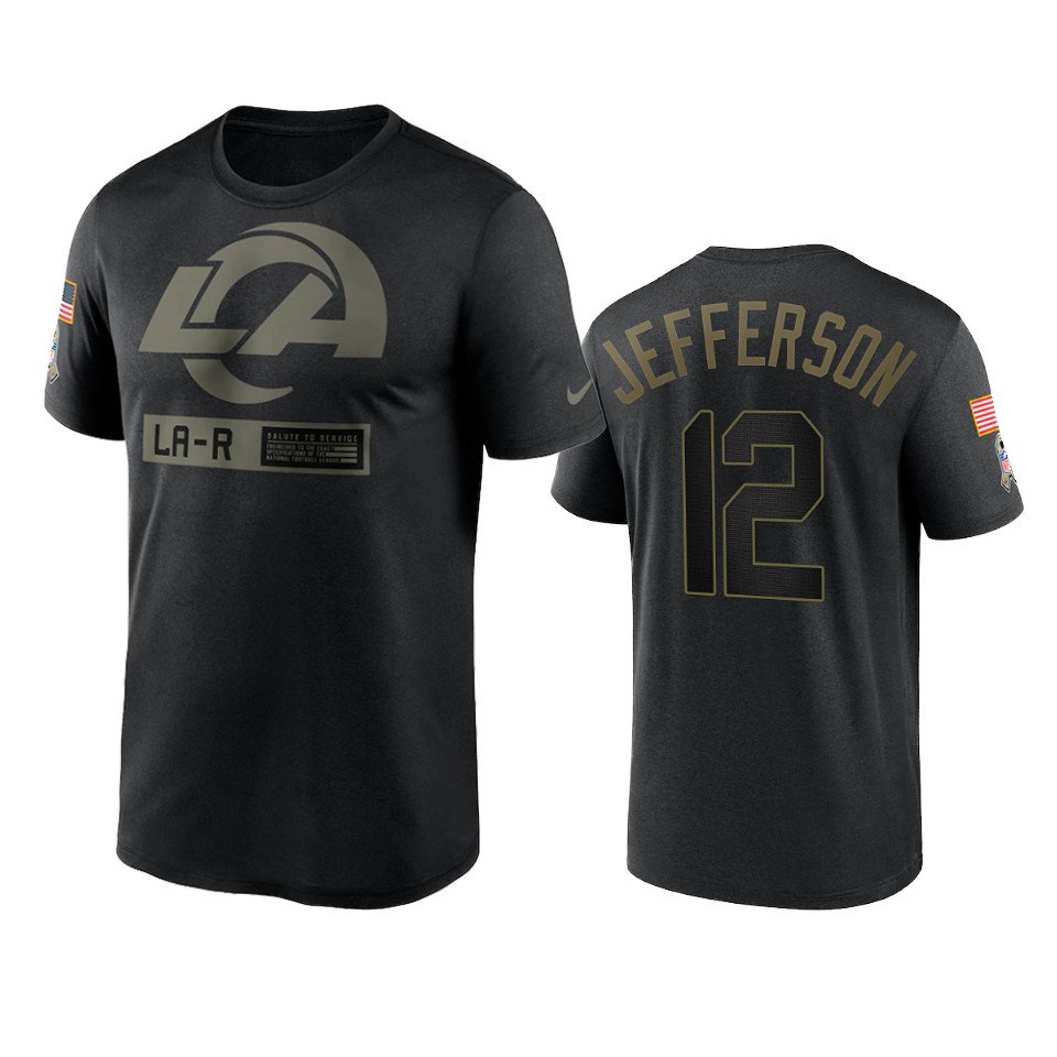 van jefferson rams black 2020 salute to service team logo t shirt