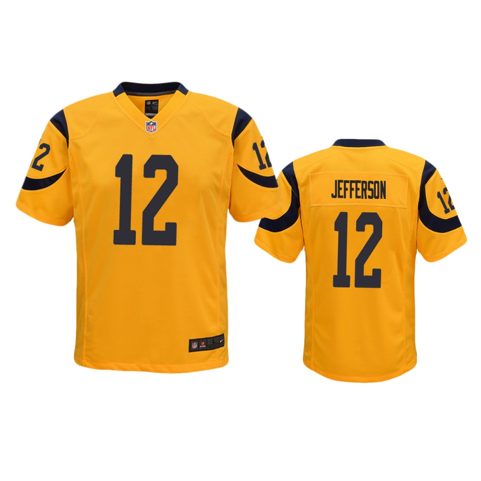 van jefferson rams gold color rush game jersey