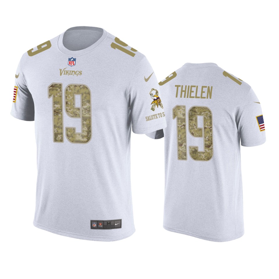 vikings adam thielen white salute to service t shirt