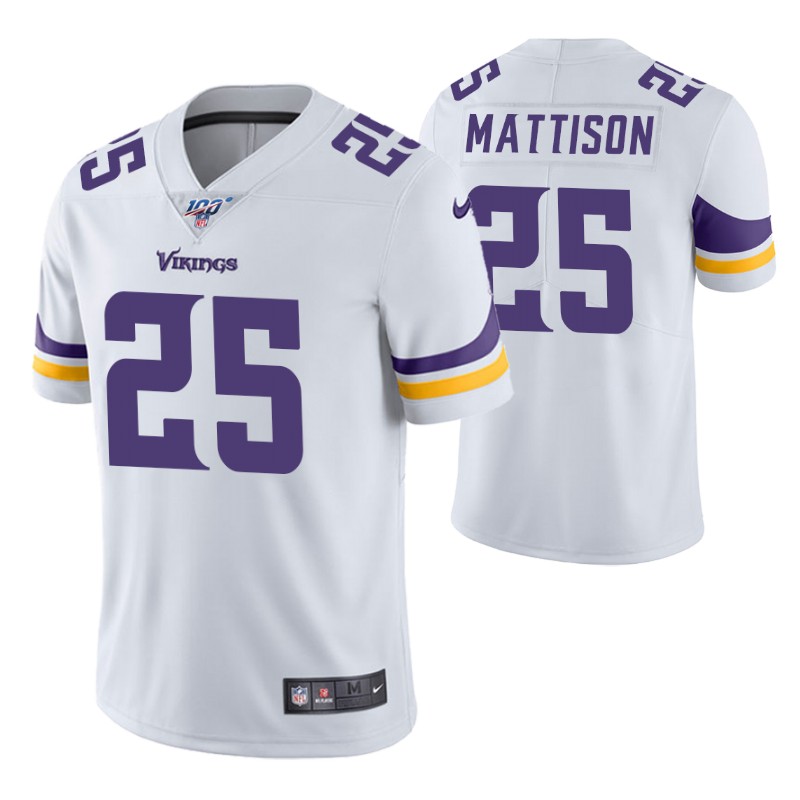 vikings-alexander-mattison-jersey-vapor-limited-men's-100th-season-white