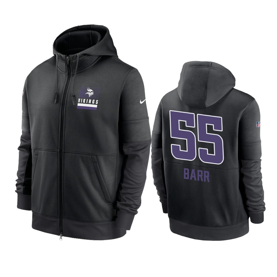 vikings anthony barr black sideline impact lockup hoodie