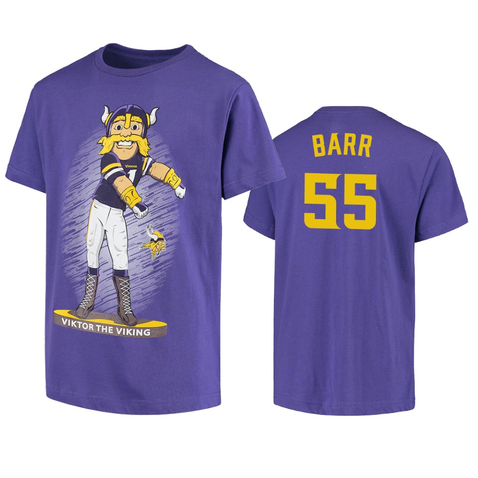 vikings anthony barr purple dancing viktor the viking mascot t shirt