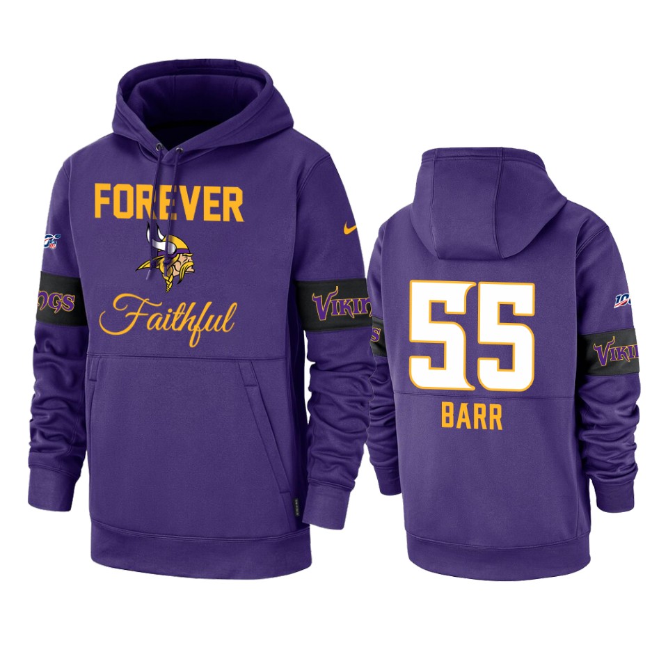 vikings anthony barr purple team logo forever faithful hoodie