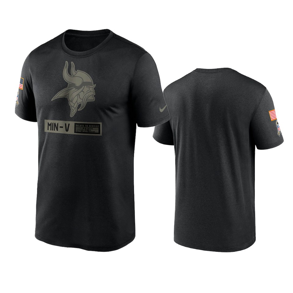 vikings black 2020 salute to service team logo t shirt 0a