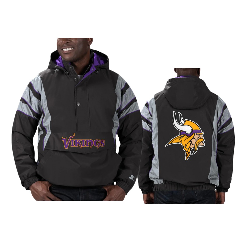 vikings black thursday night gridiron reflective stripe jacket