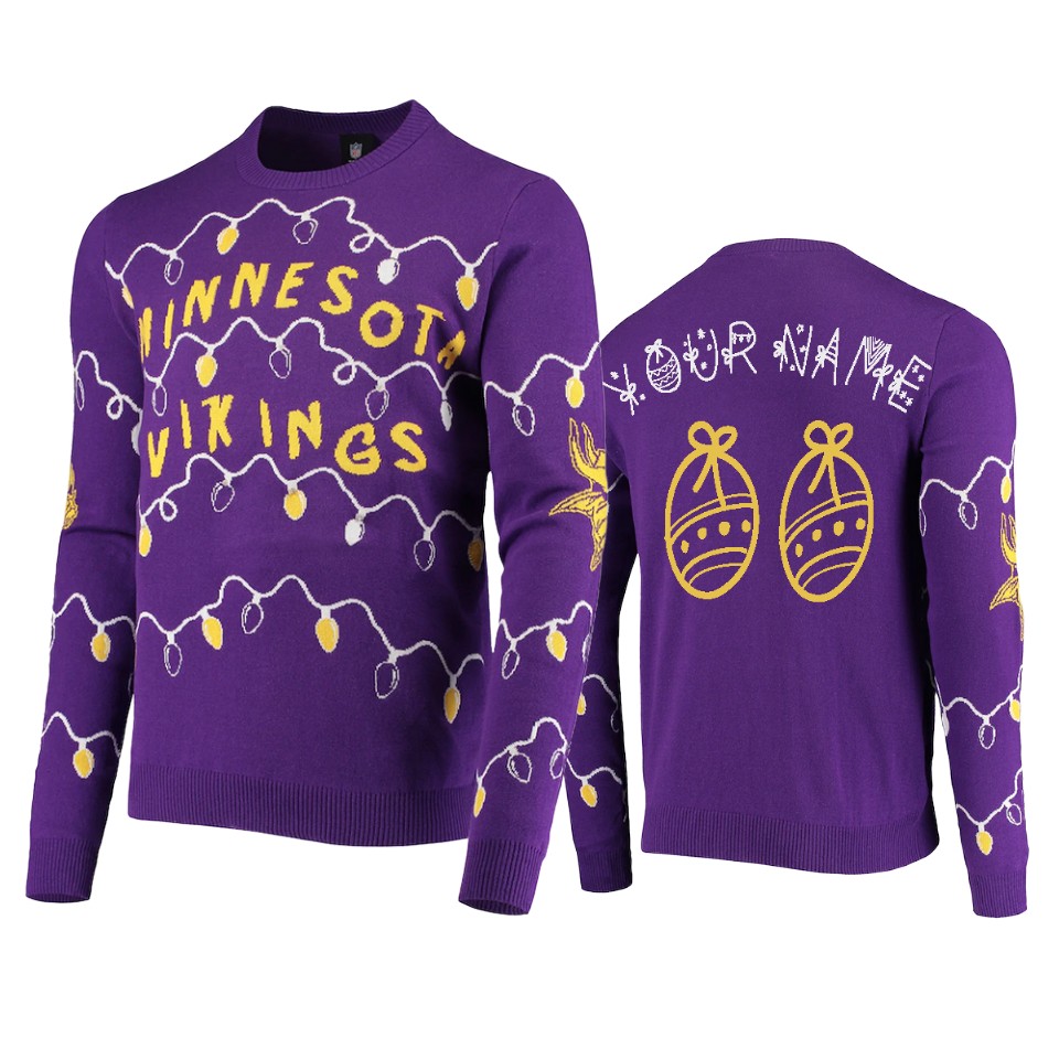 vikings custom purple ugly christmas gifts sweater