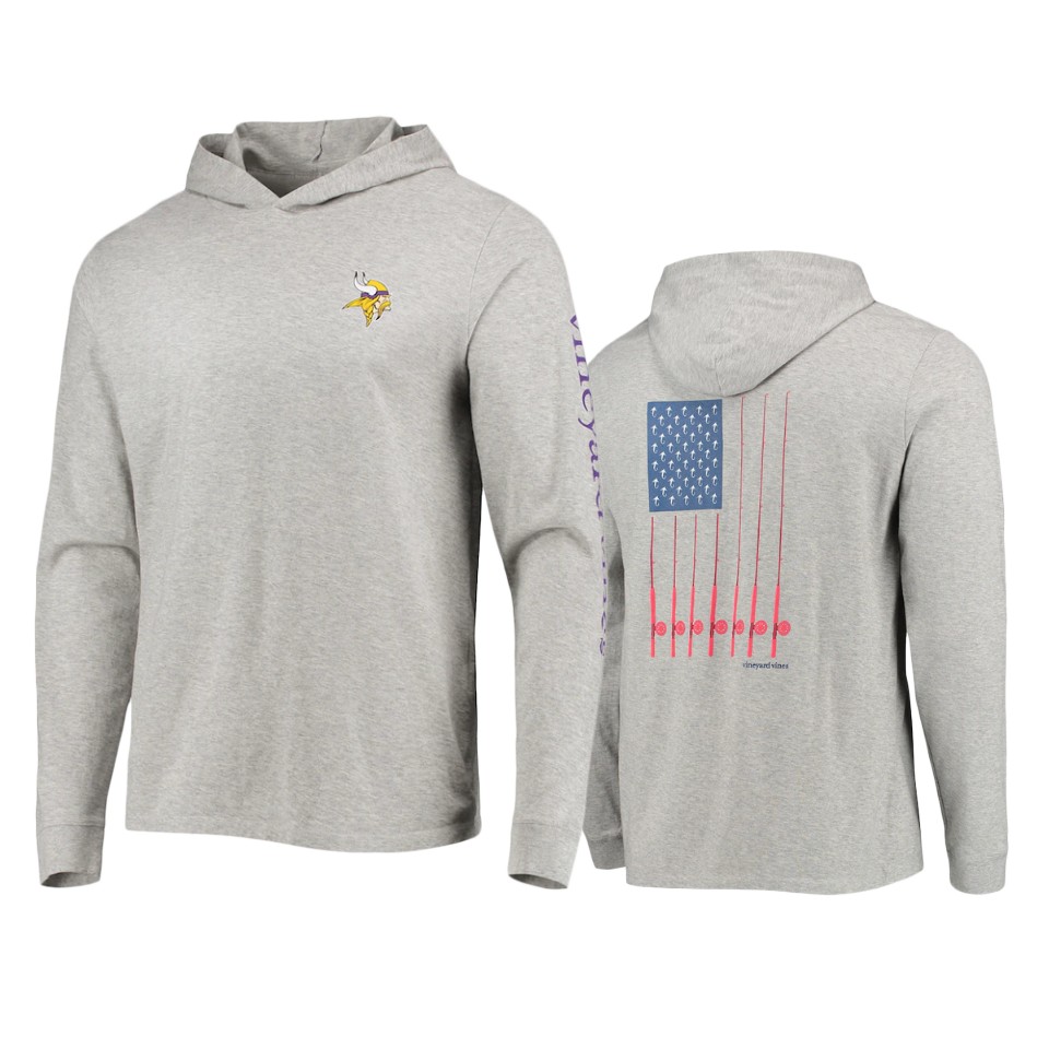 vikings gray vineyard vines hoodie long sleeve t shirt