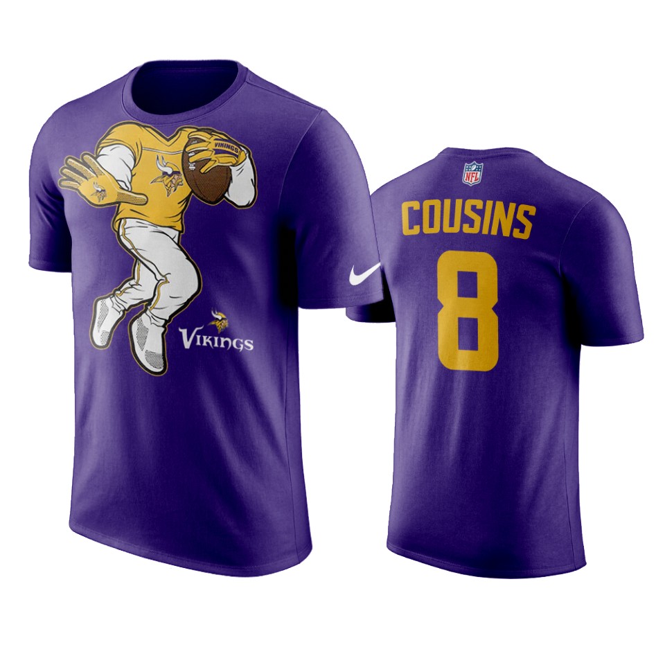 vikings kirk cousins purple yard rush ii t shirt