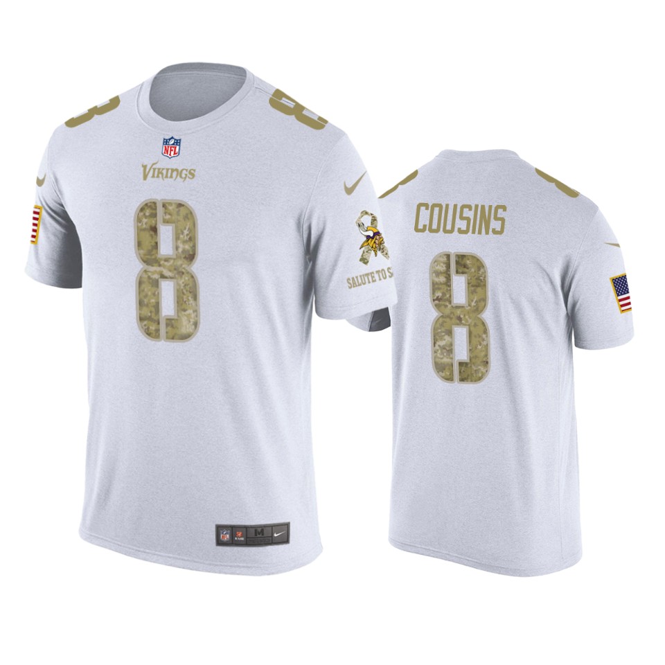 vikings kirk cousins white salute to service t shirt