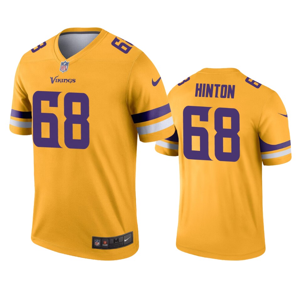 vikings kyle hinton gold inverted legend jersey