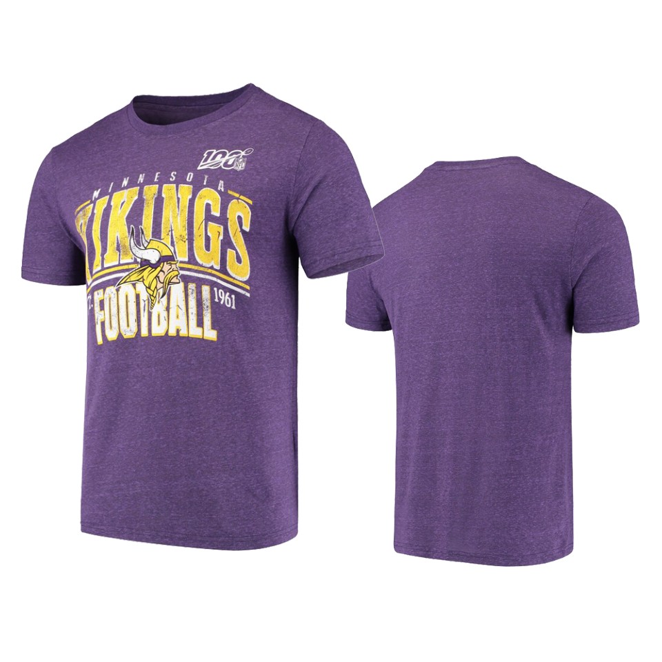 vikings purple 100th season championship tri blend tee