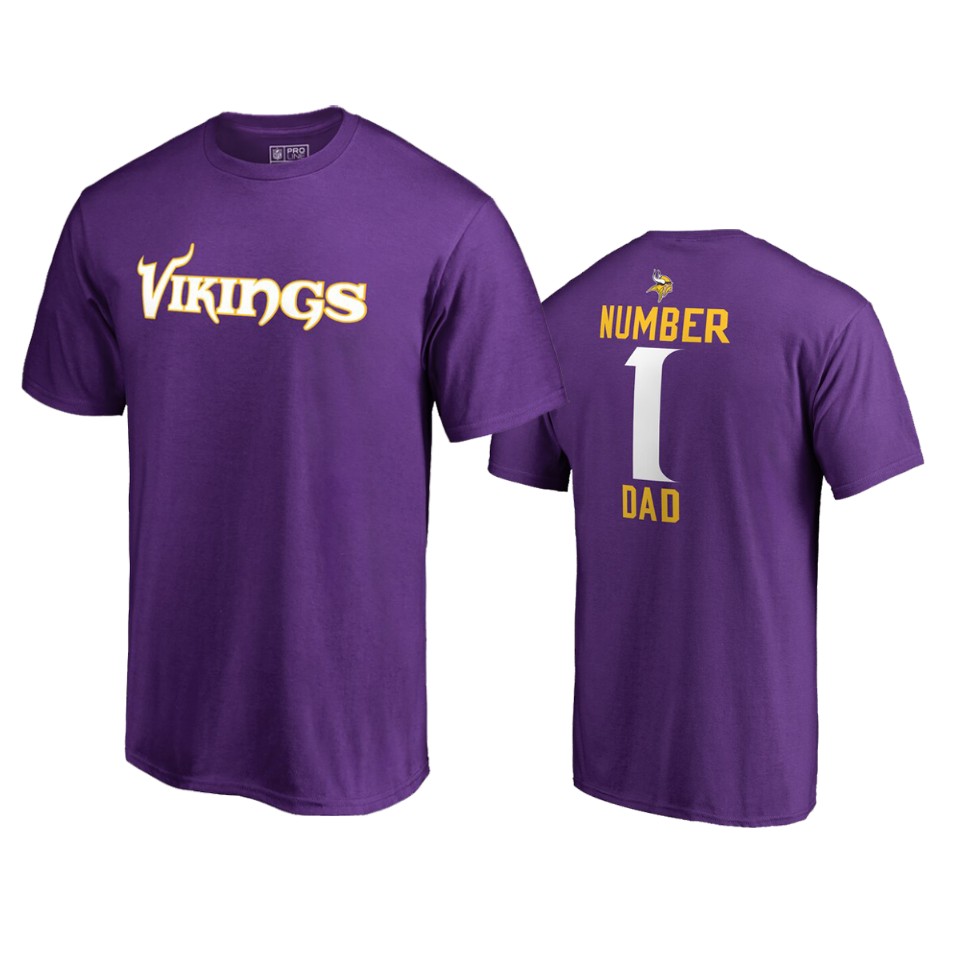 vikings purple 2019 father's day number 1 dad t shirt