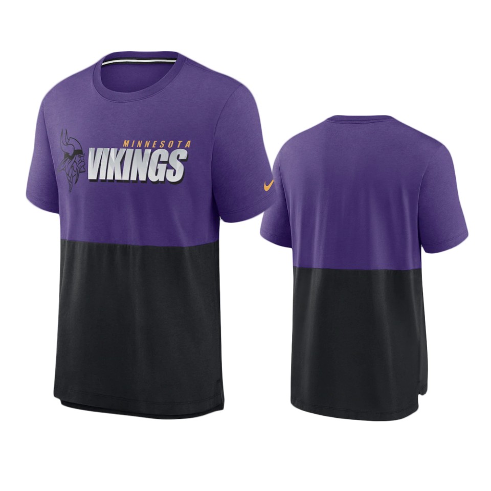 vikings purple black fan gear colorblock t shirt