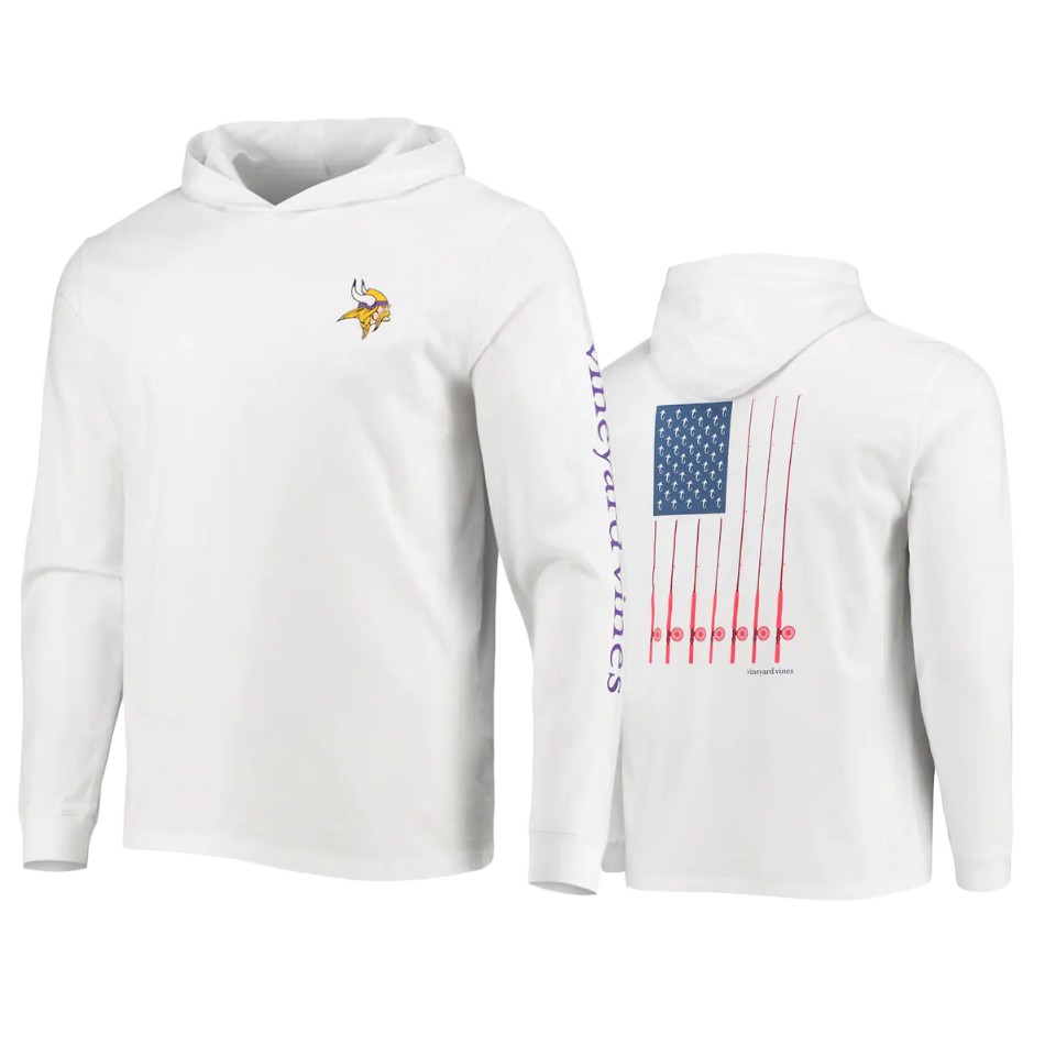 vikings white vineyard vines hoodie long sleeve t shirt