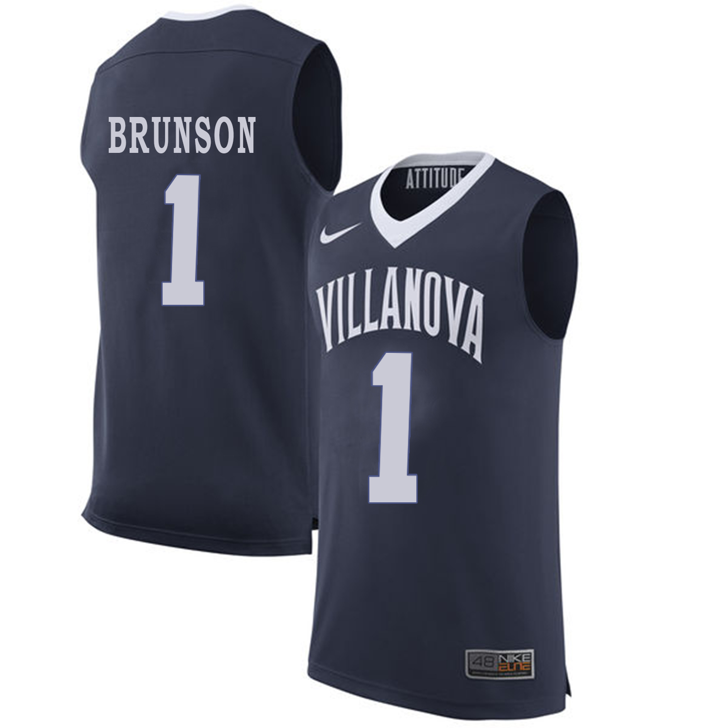villanova wildcats jalen brunson navy blue college basketball jersey