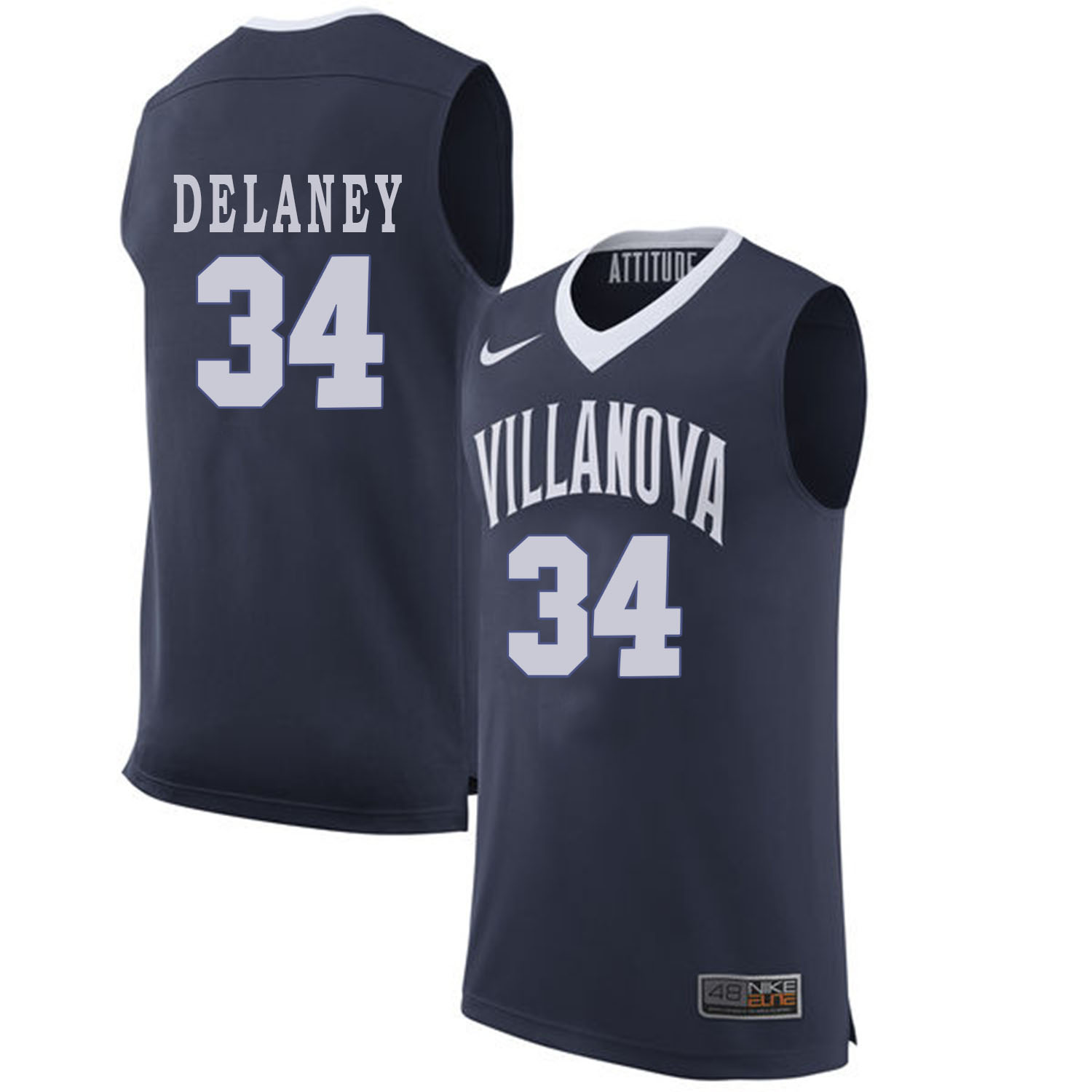 villanova wildcats tim delaney navy blue college basketball jersey