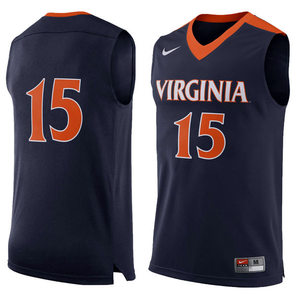 virginia cavaliers 15 navy basketball youth jersey