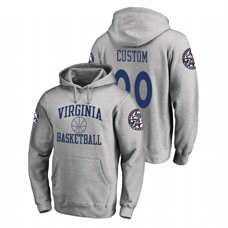 virginia cavaliers college basketball custom heathered gray in bounds men's hoodie