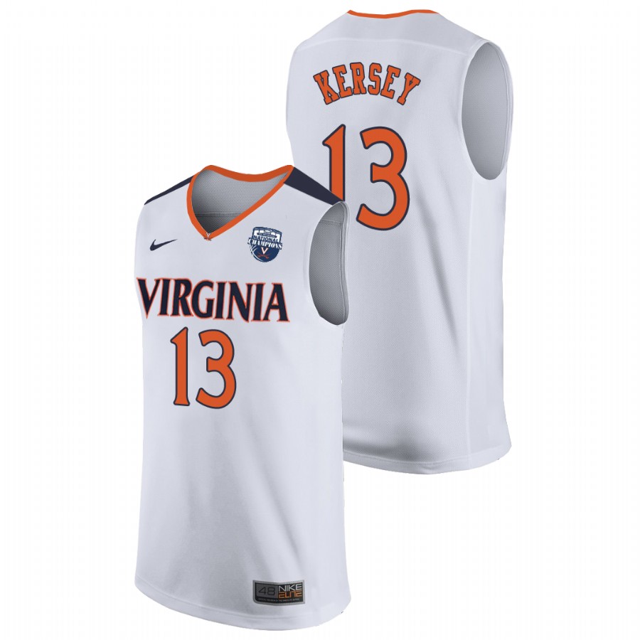 virginia cavaliers grant kersey white 2019 men's basketball champions jersey