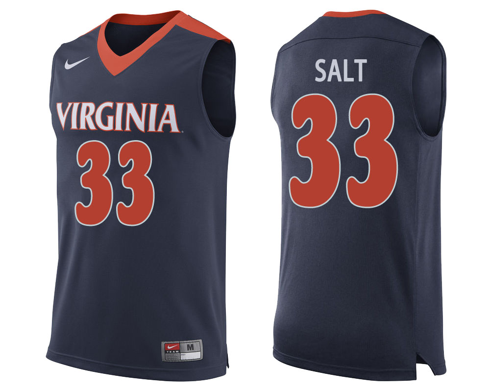virginia cavaliers jack salt navy college basketball jersey