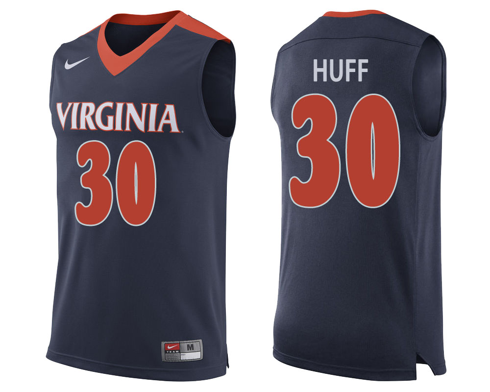virginia cavaliers jay huff navy college basketball jersey