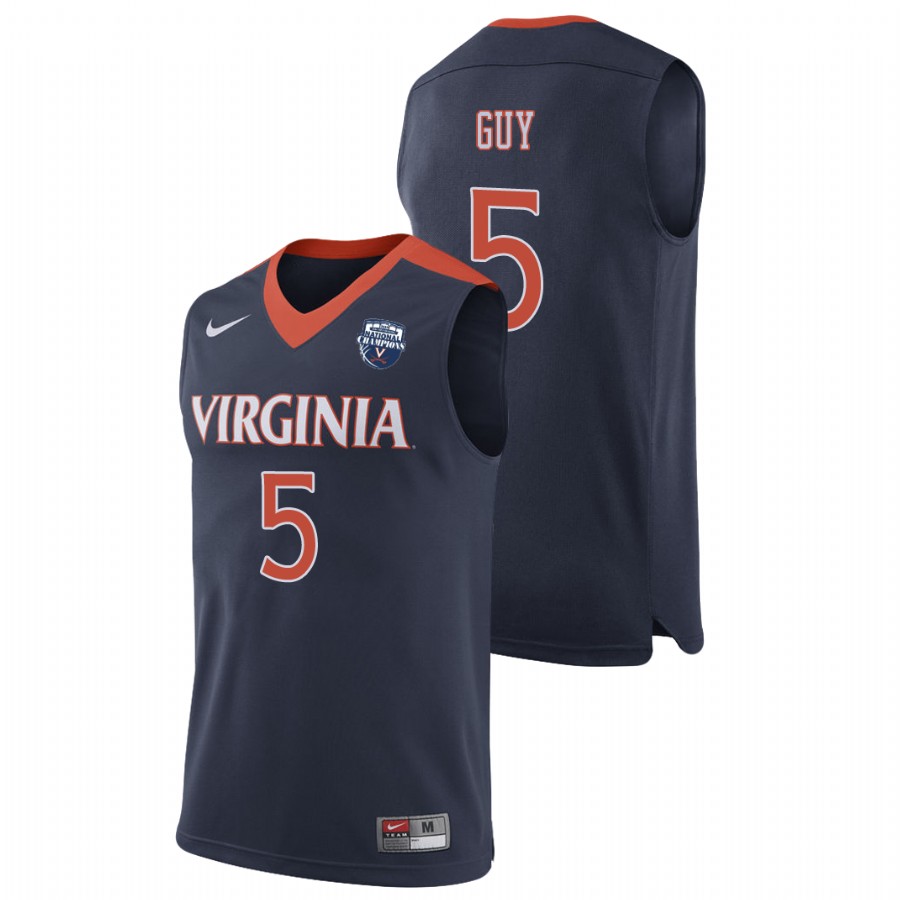 virginia cavaliers kyle guy navy 2019 men's basketball champions jersey