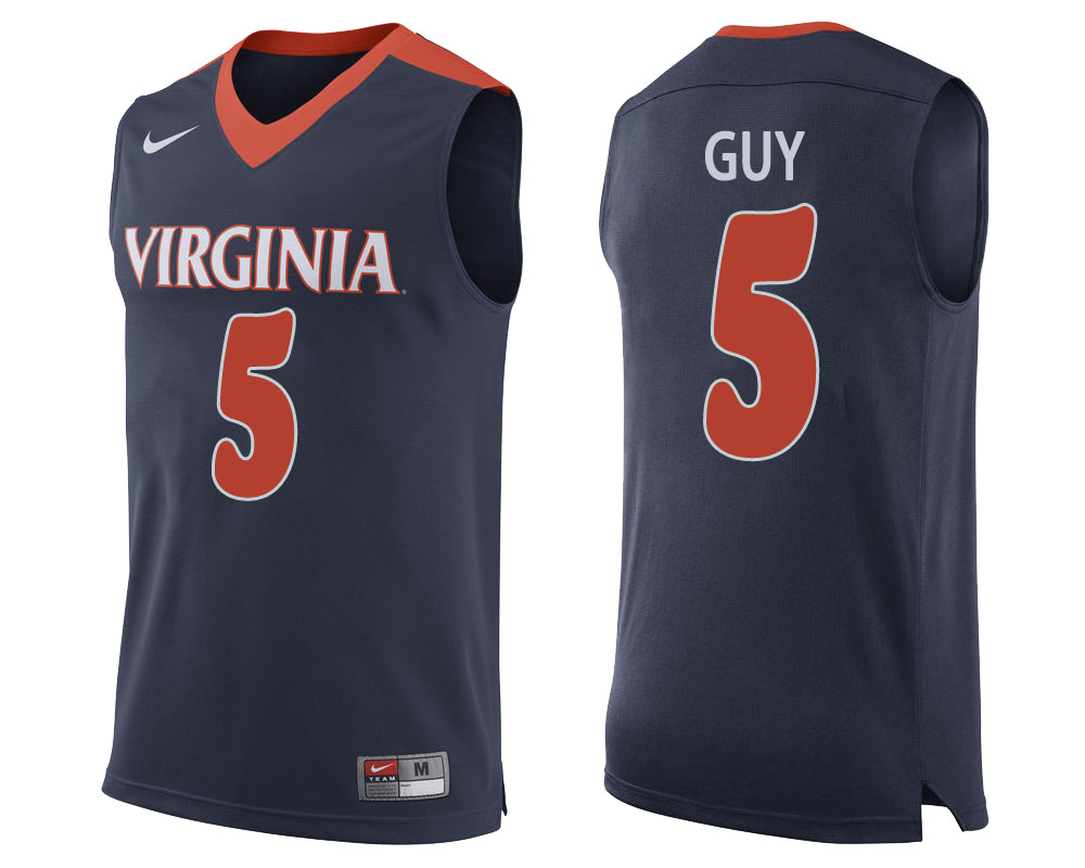 virginia cavaliers kyle guy navy college basketball jersey