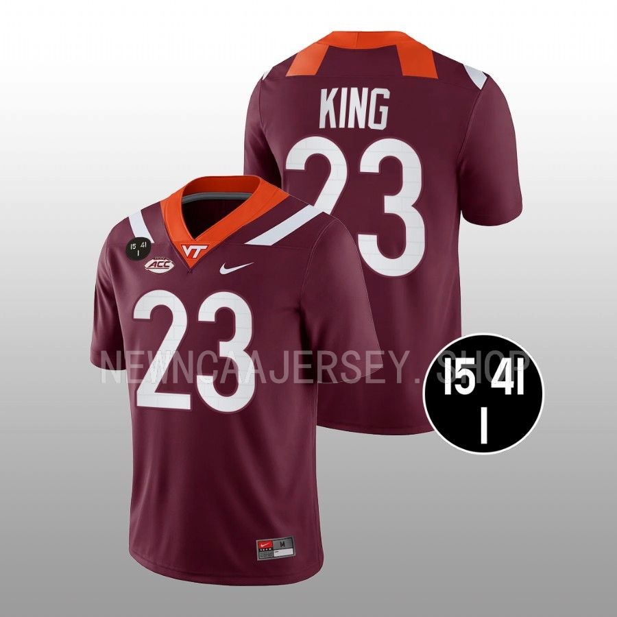 virginia tech hokies keshawn king maroon football uva strong men jersey