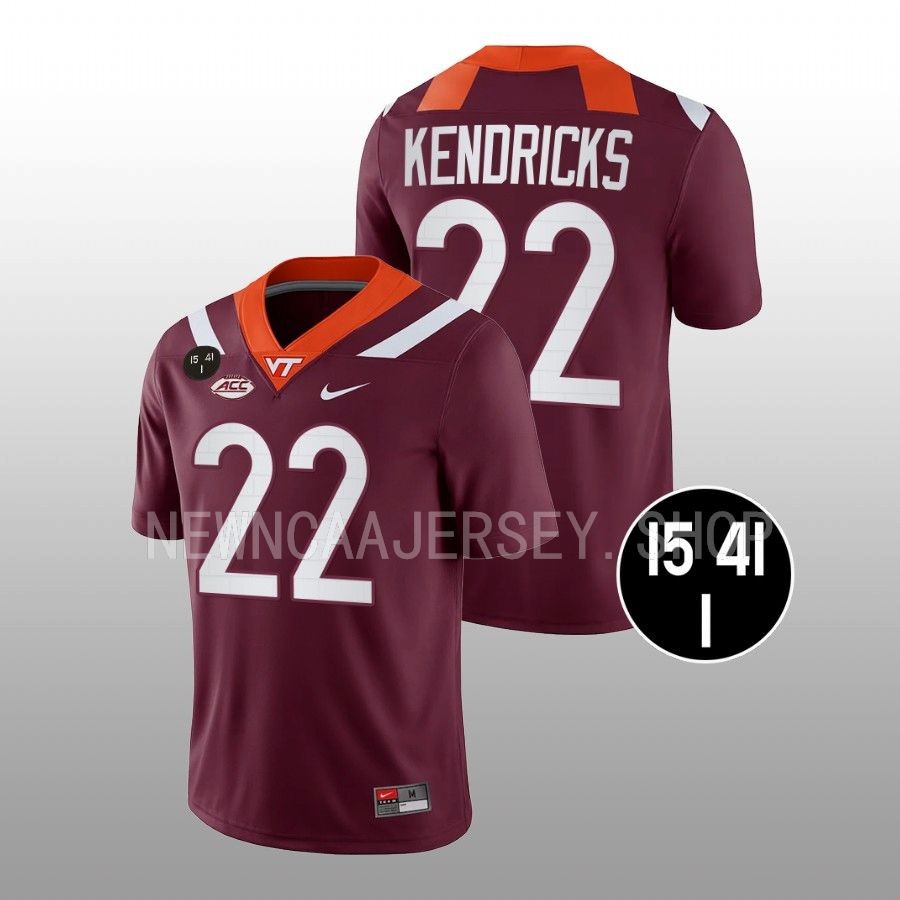 virginia tech hokies mario kendricks maroon football uva strong men jersey